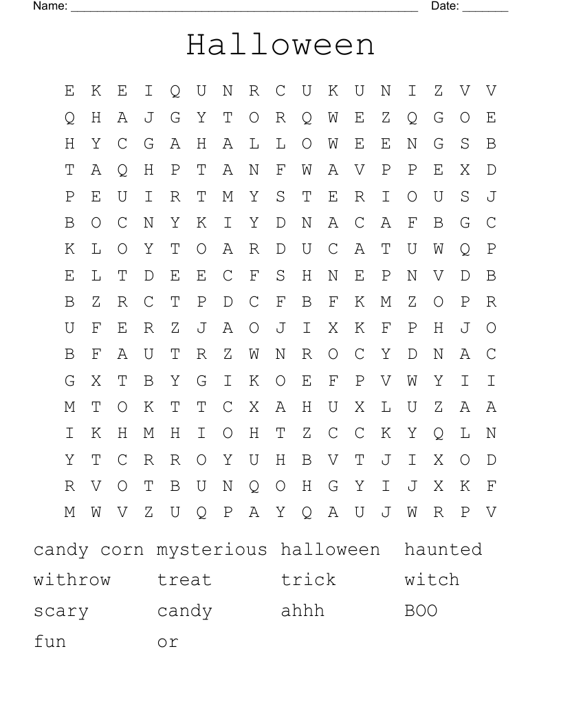 Halloween  Word Search
