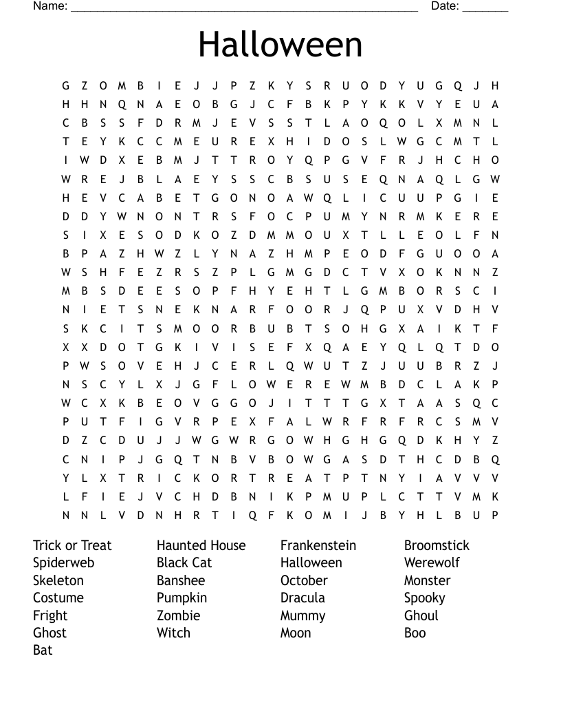 Halloween  Word Search