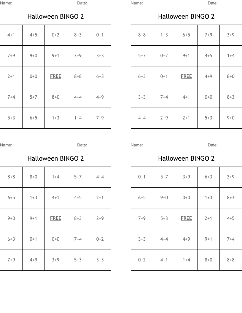 Halloween  BINGO 2