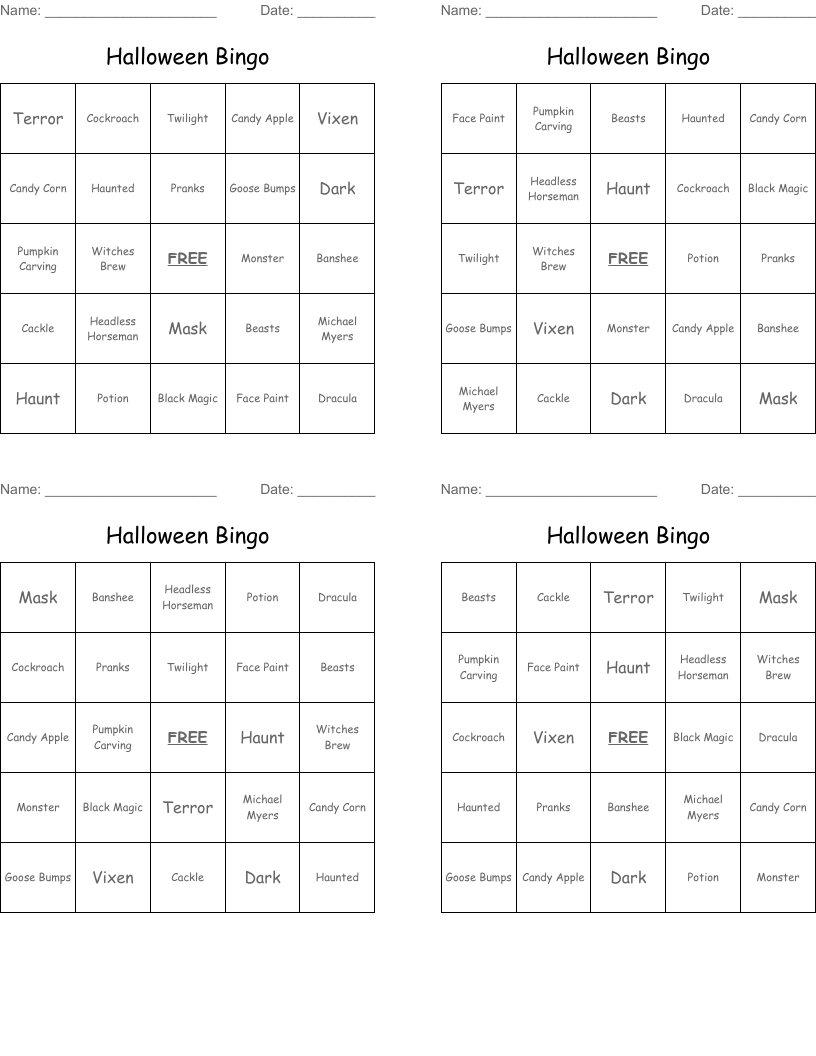 Halloween  Bingo 