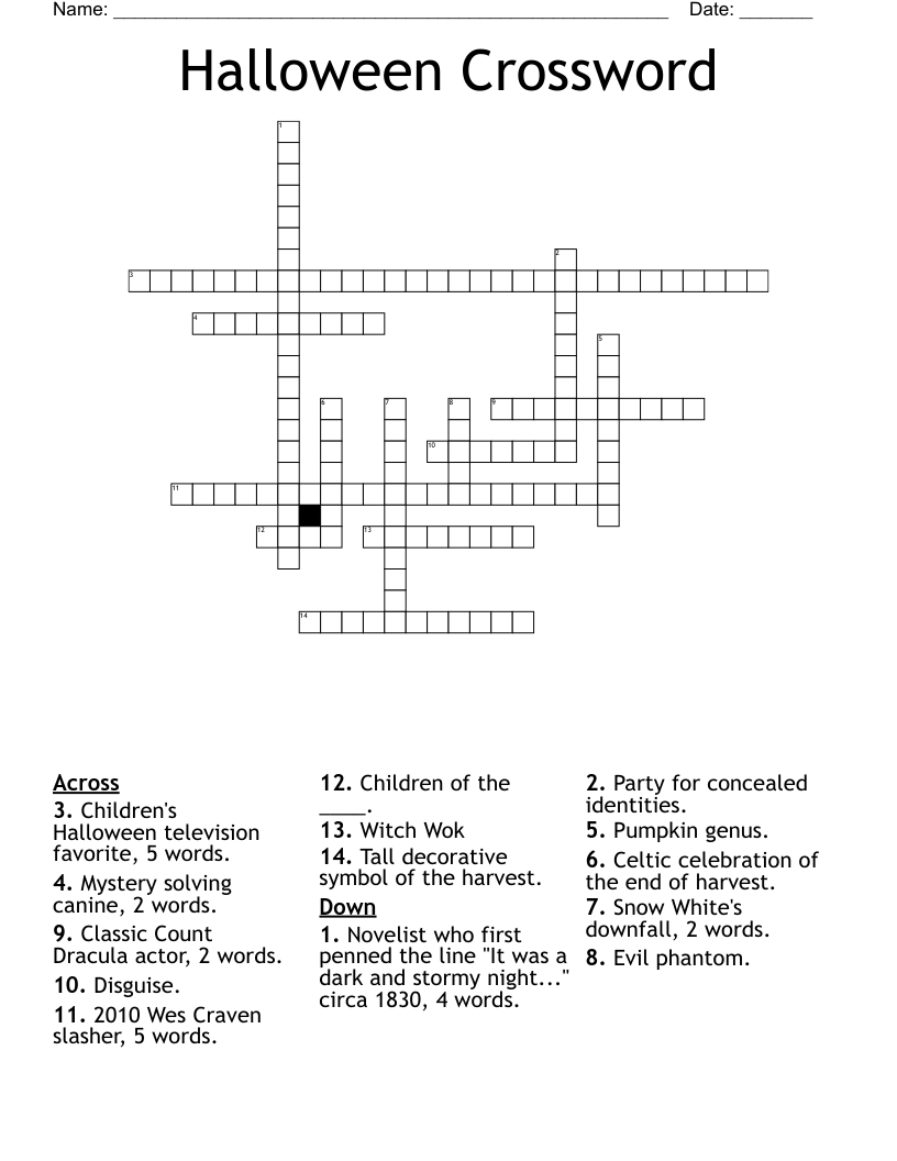 Halloween  Crossword