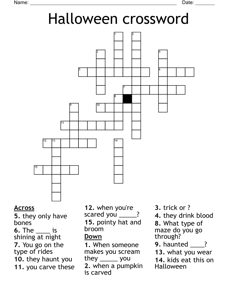 Halloween crossword