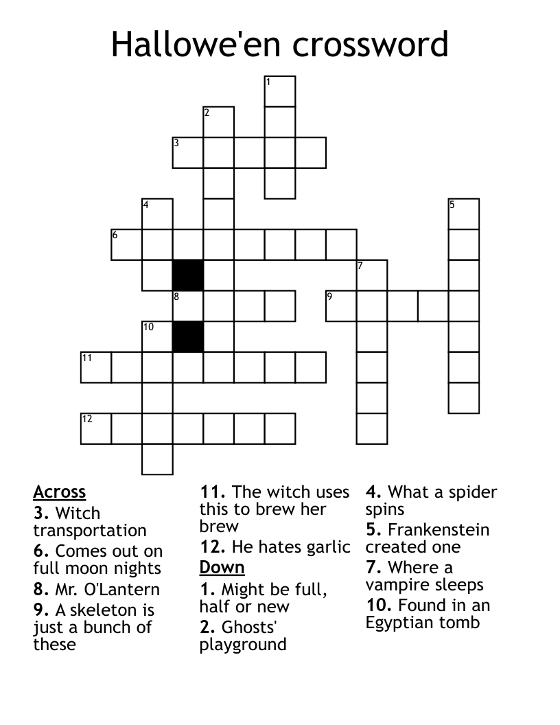 Hallowe'en crossword