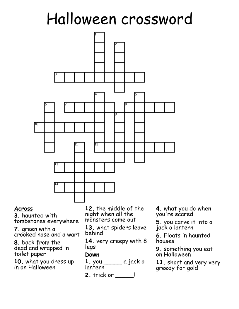 Halloween crossword 