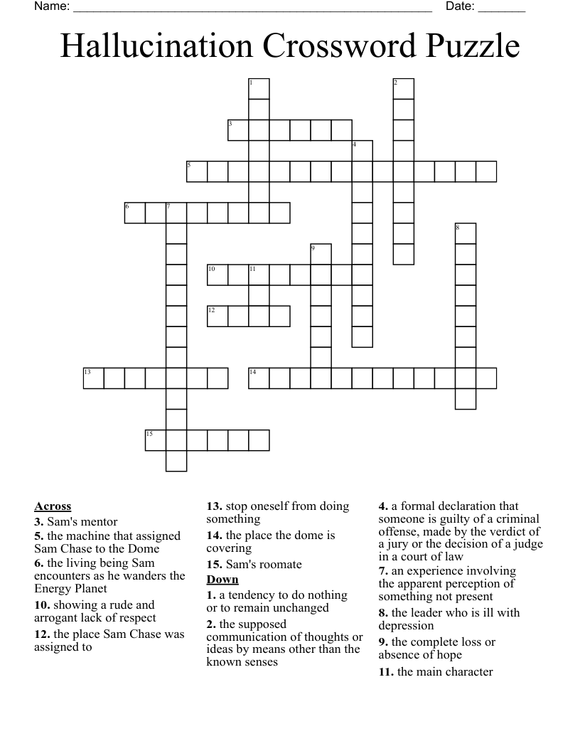 Hallucination Crossword Puzzle