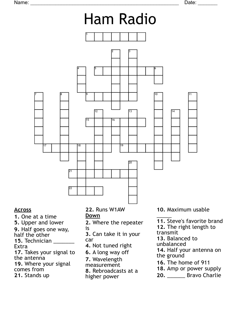 Ham Radio Crossword