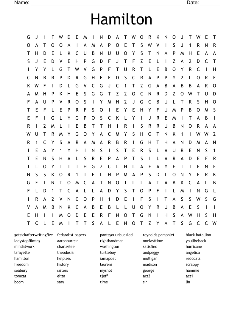 Hamilton Word Search