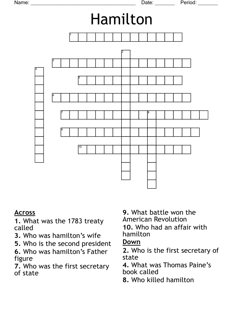 Hamilton Crossword
