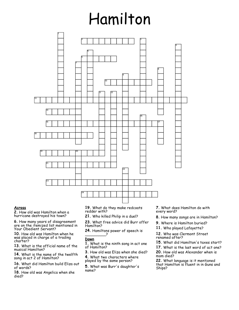 Hamilton Crossword