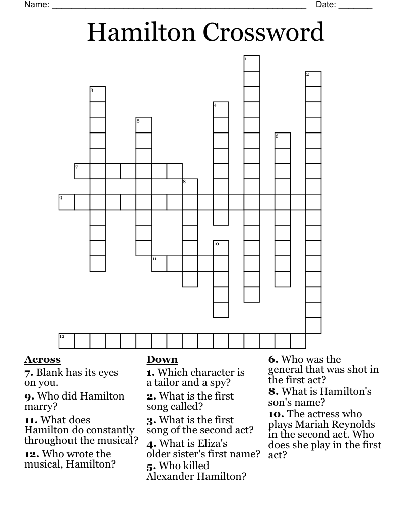 Hamilton Crossword