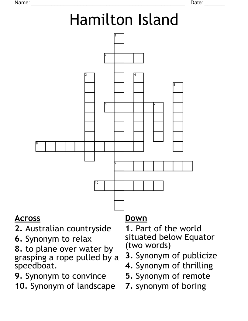 Hamilton Island Crossword