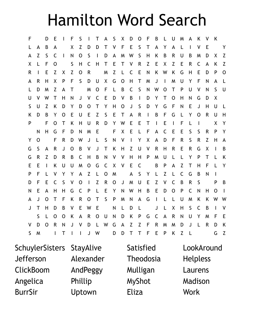 Hamilton Word Search