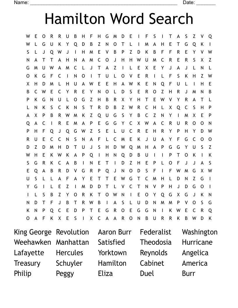 Hamilton Word Search