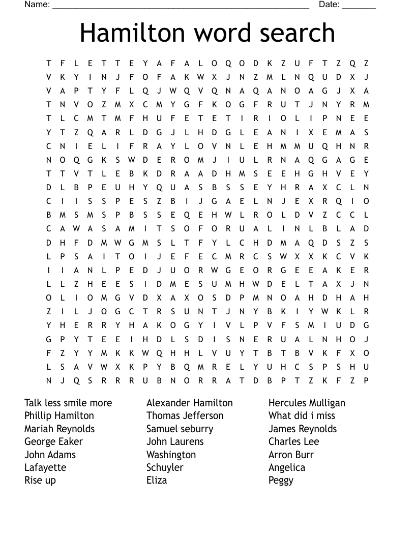 Hamilton word search