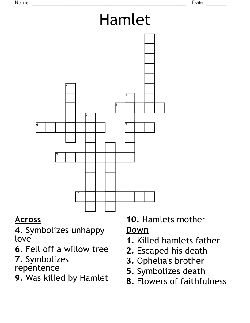 Hamlet Crossword