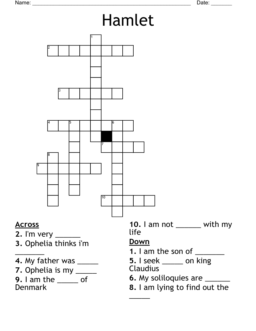 Hamlet Crossword