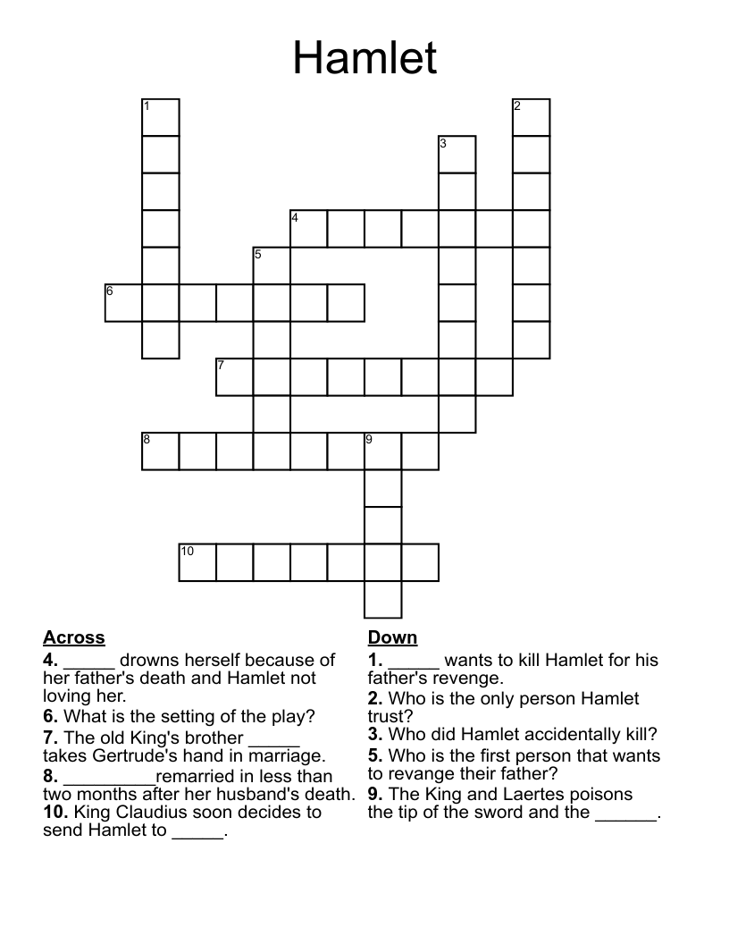 Hamlet Crossword