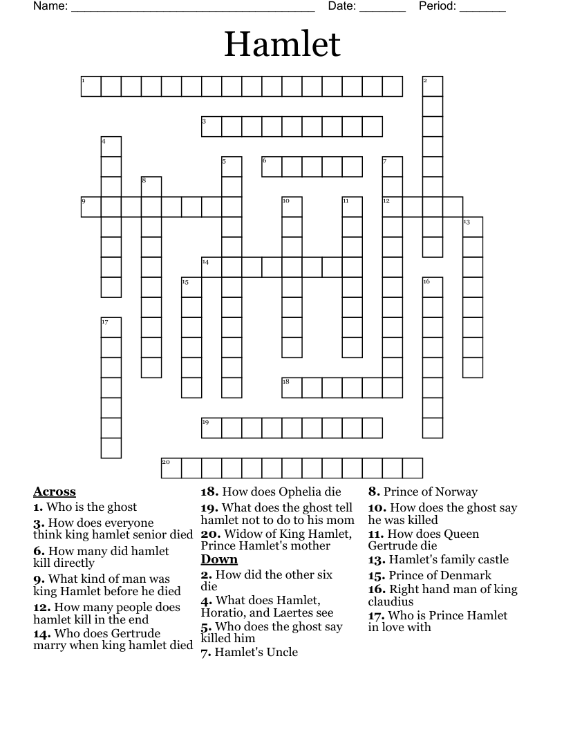 Hamlet Crossword