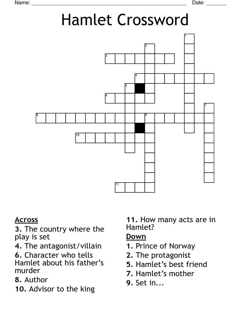 Hamlet Crossword