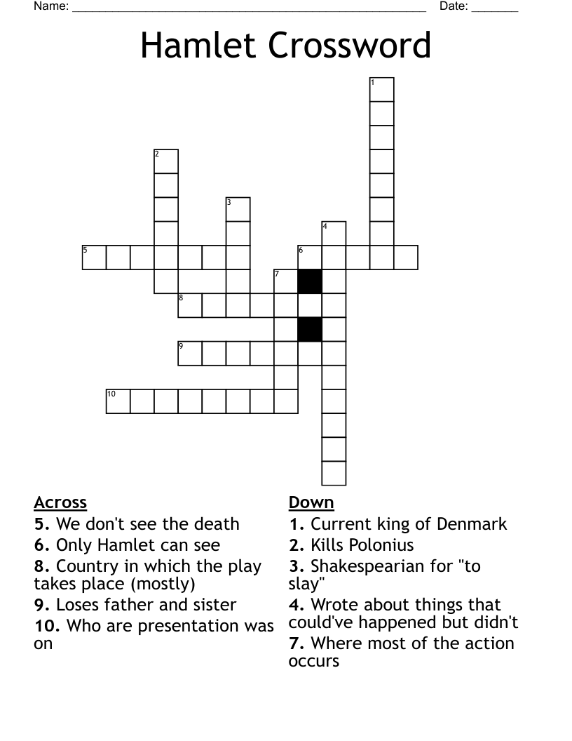 Hamlet Crossword
