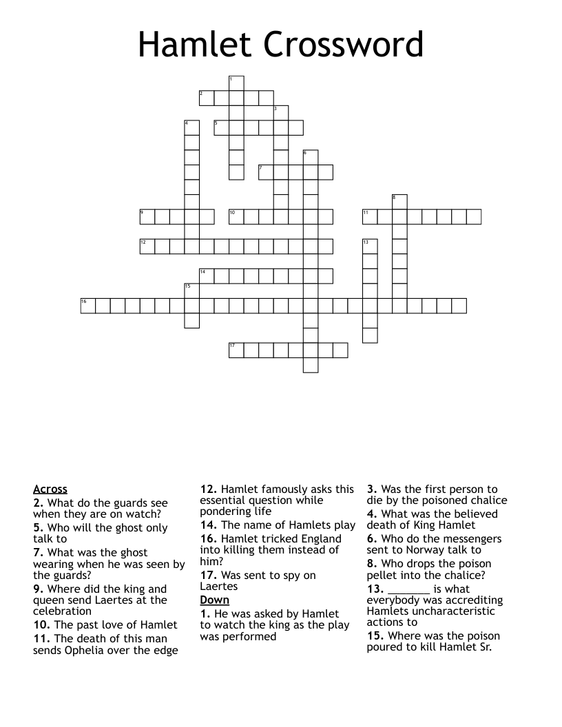 Hamlet Crossword