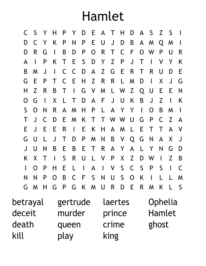 Hamlet  Word Search