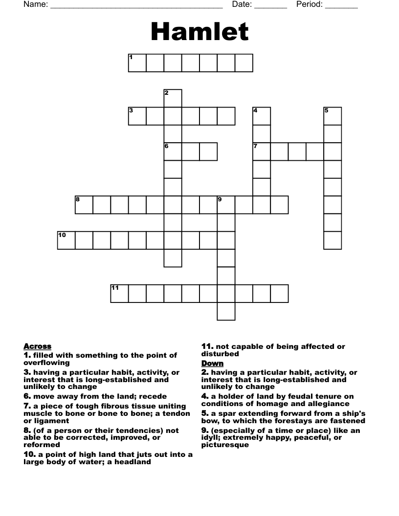 Hamlet  Crossword