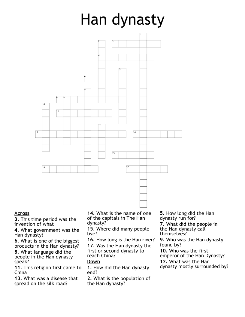 Han dynasty Crossword