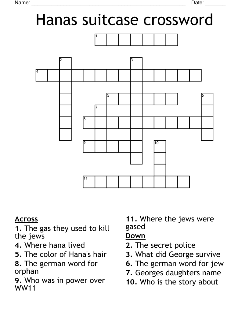 Hanas suitcase crossword