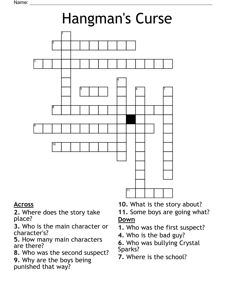 Hangman's Curse Crossword