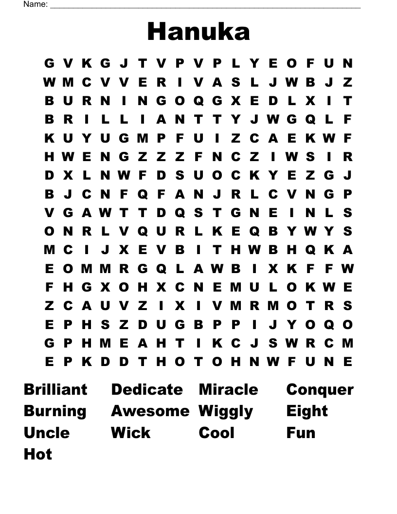 Hanuka Word Search
