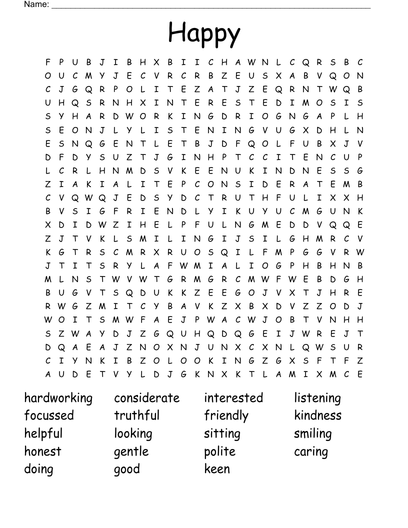 Happy Word Search