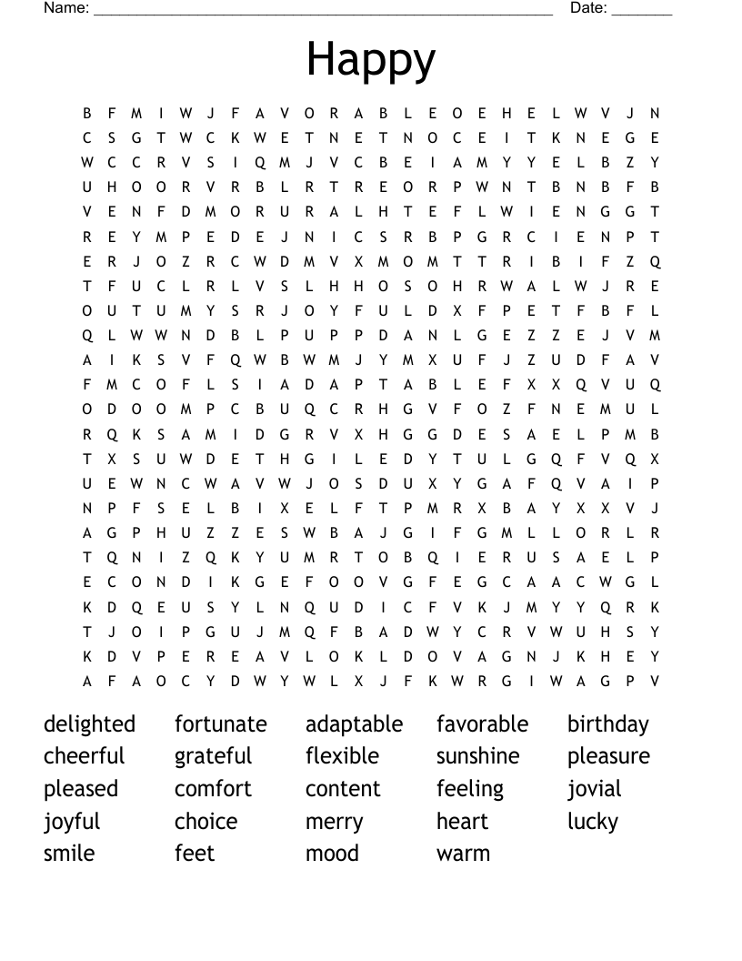 Happy Word Search