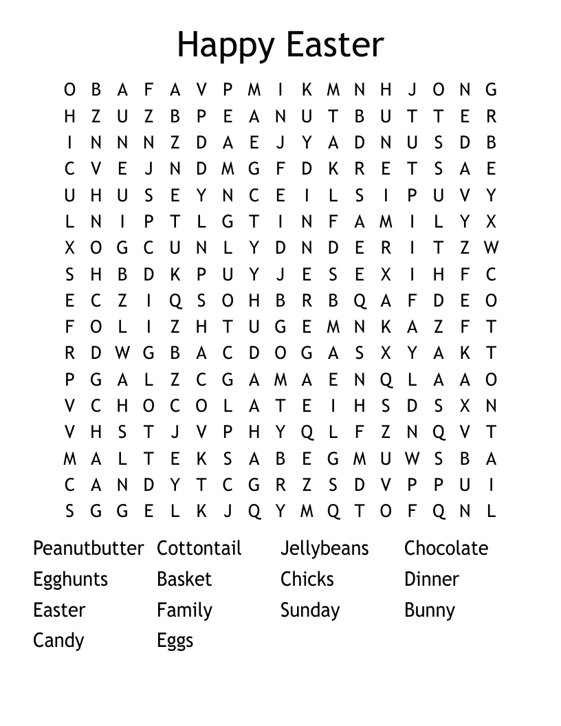 Happy Easter Word Search