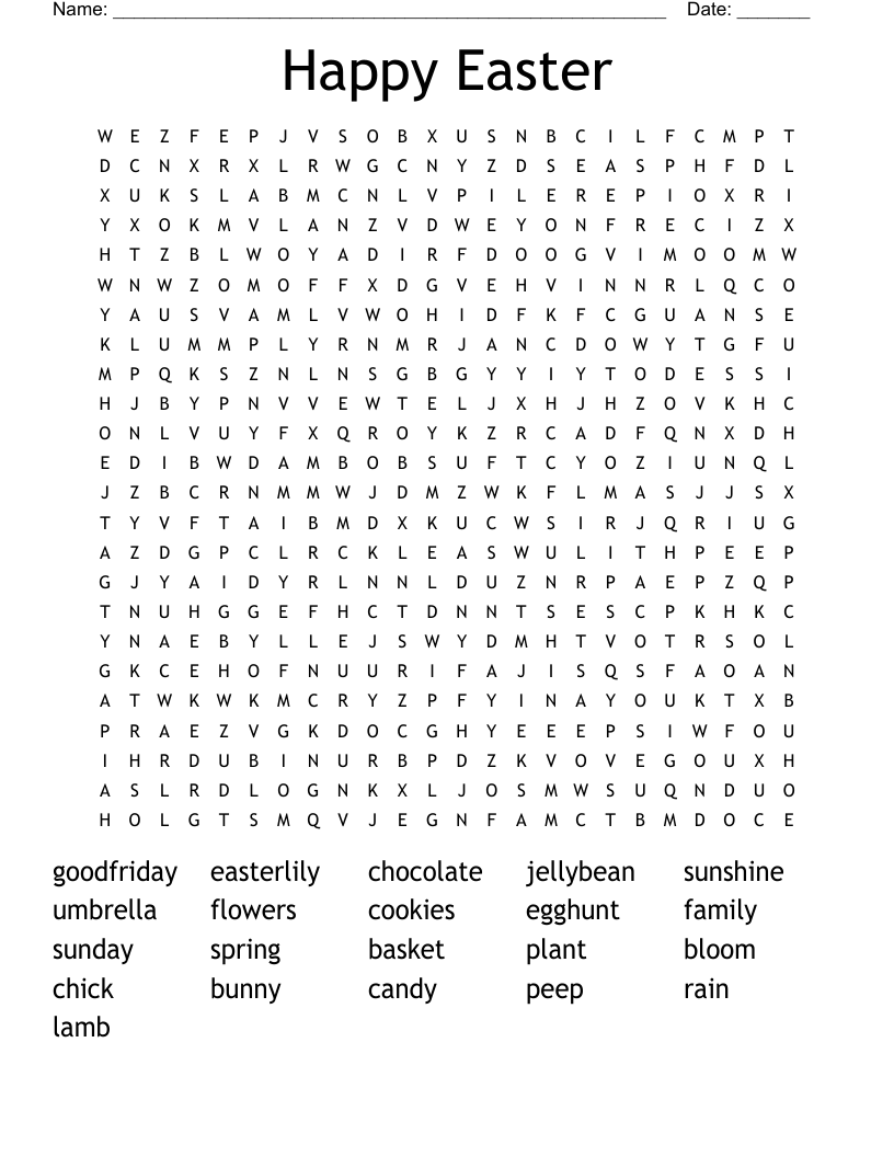 Happy Easter Word Search