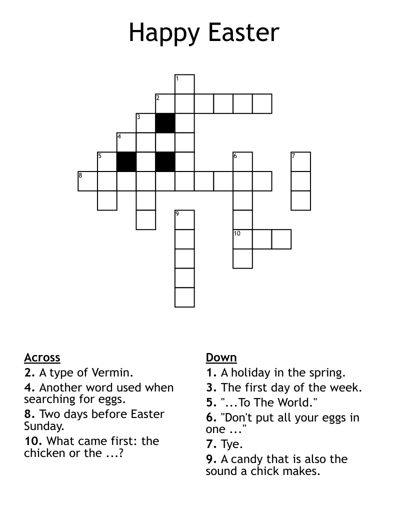 Happy Easter Crossword