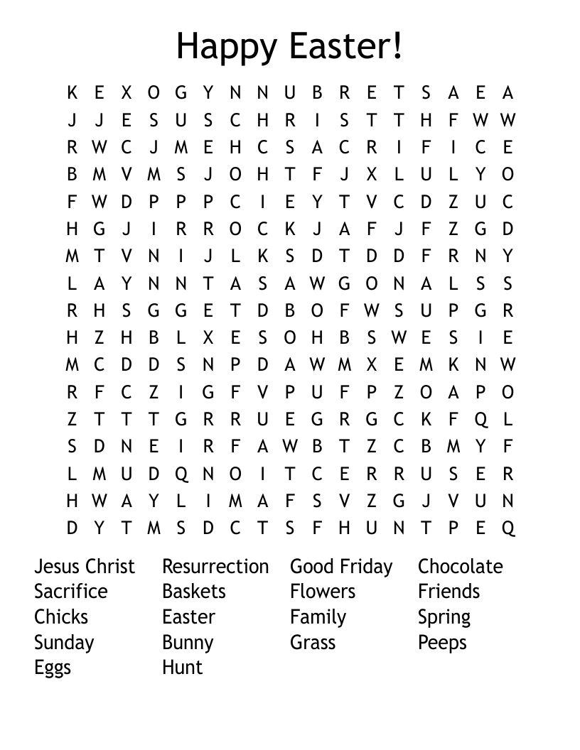 Happy Easter! Word Search