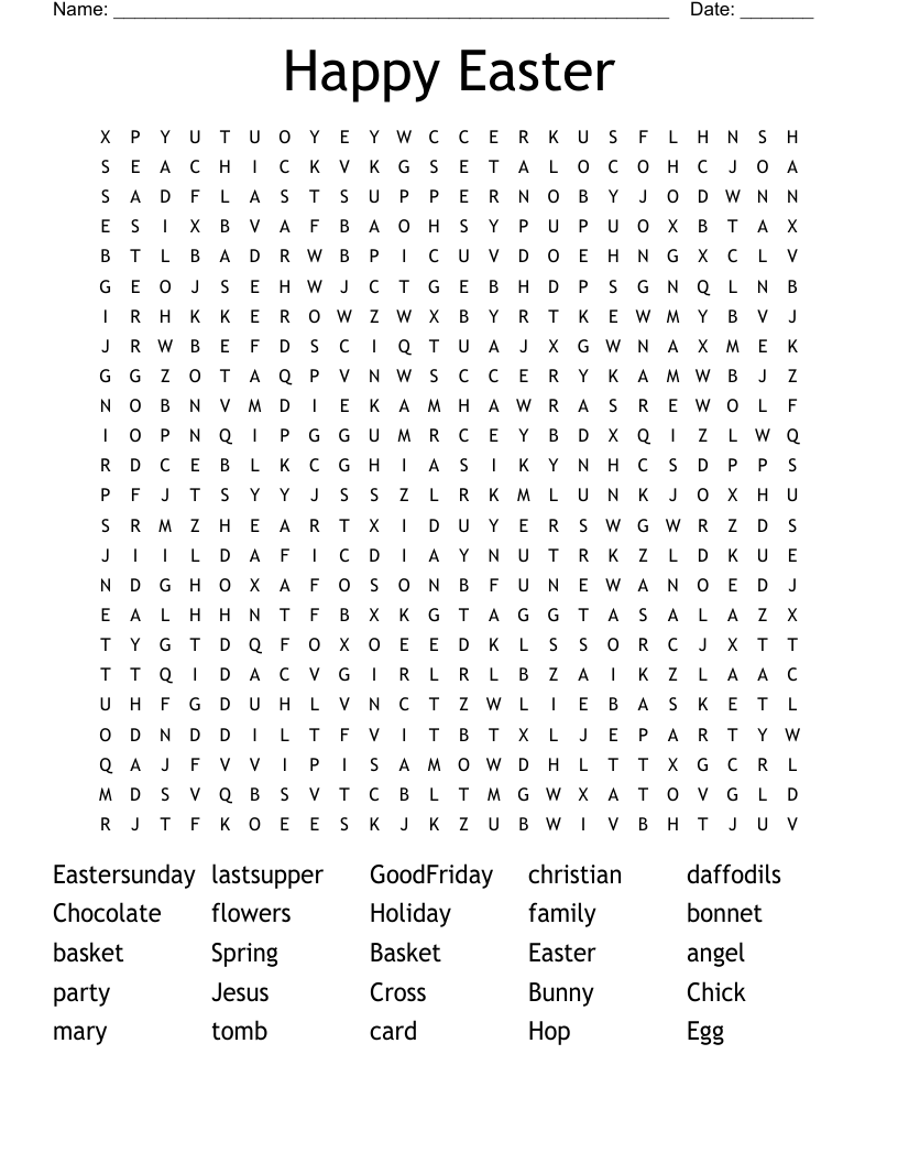 Happy Easter Word Search