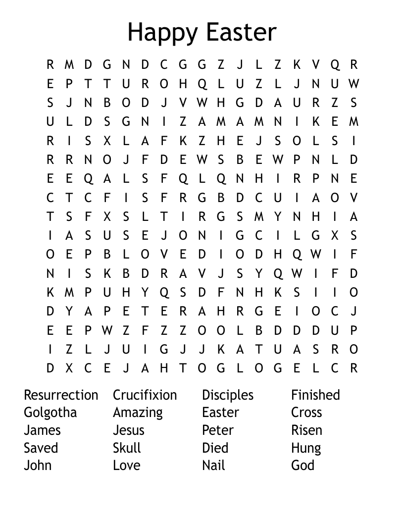 Happy Easter Word Search