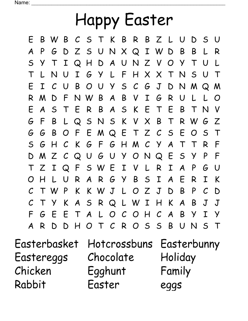 Happy Easter Word Search