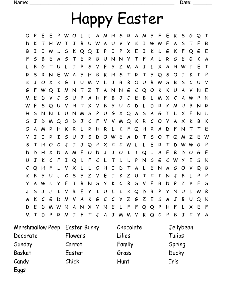 Happy Easter  Word Search