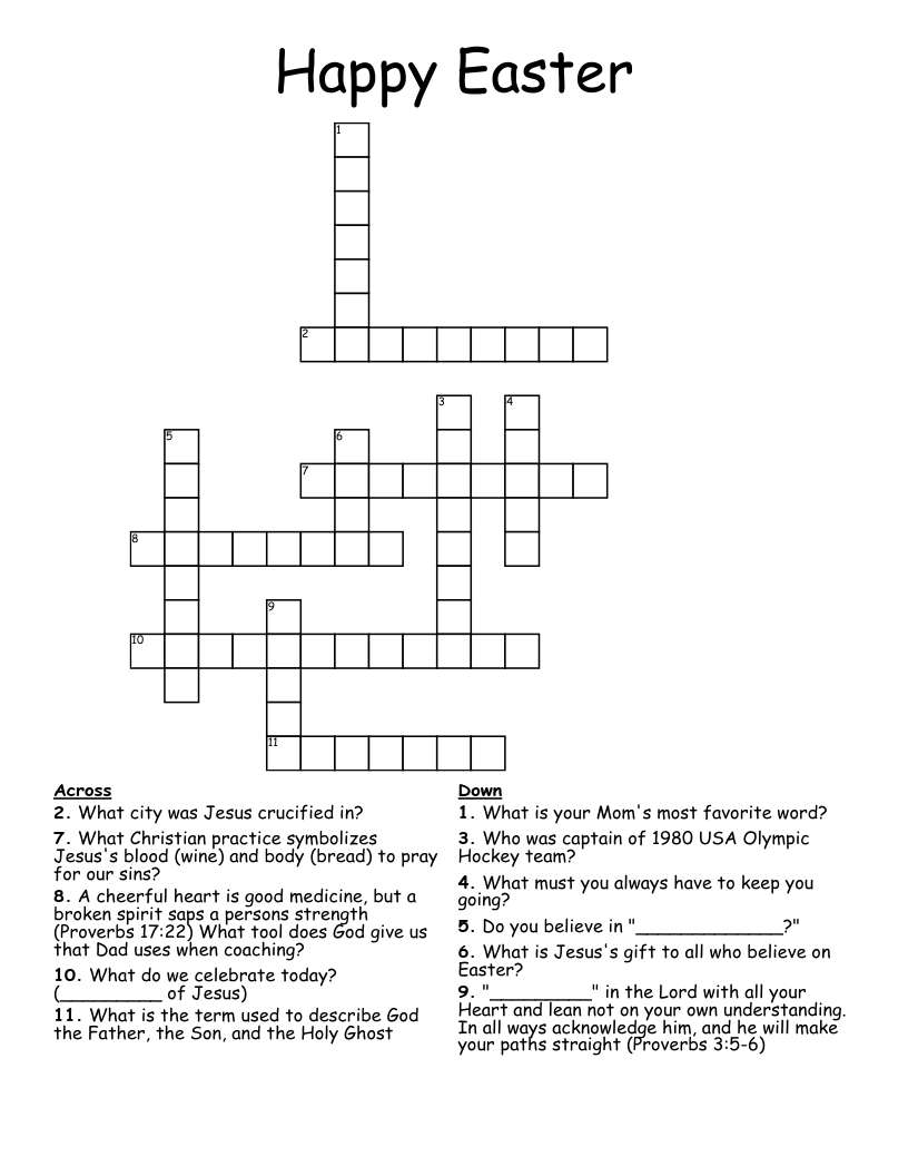 Happy Easter  Crossword