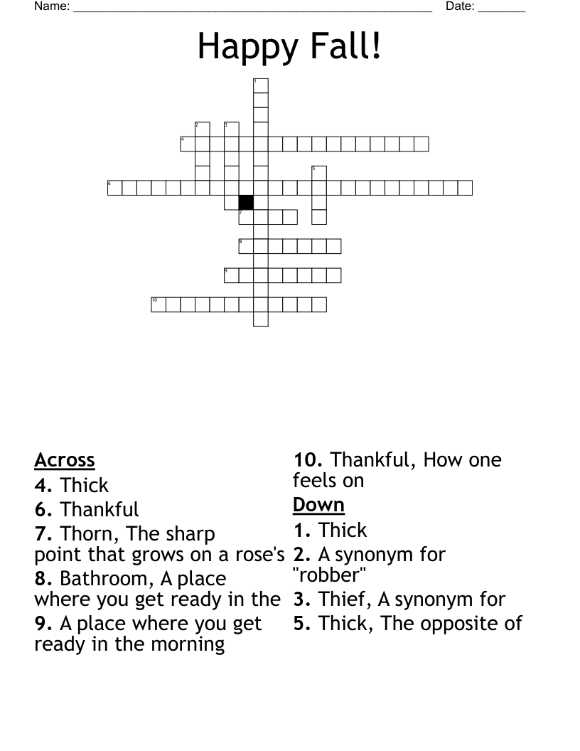 Happy Fall! Crossword