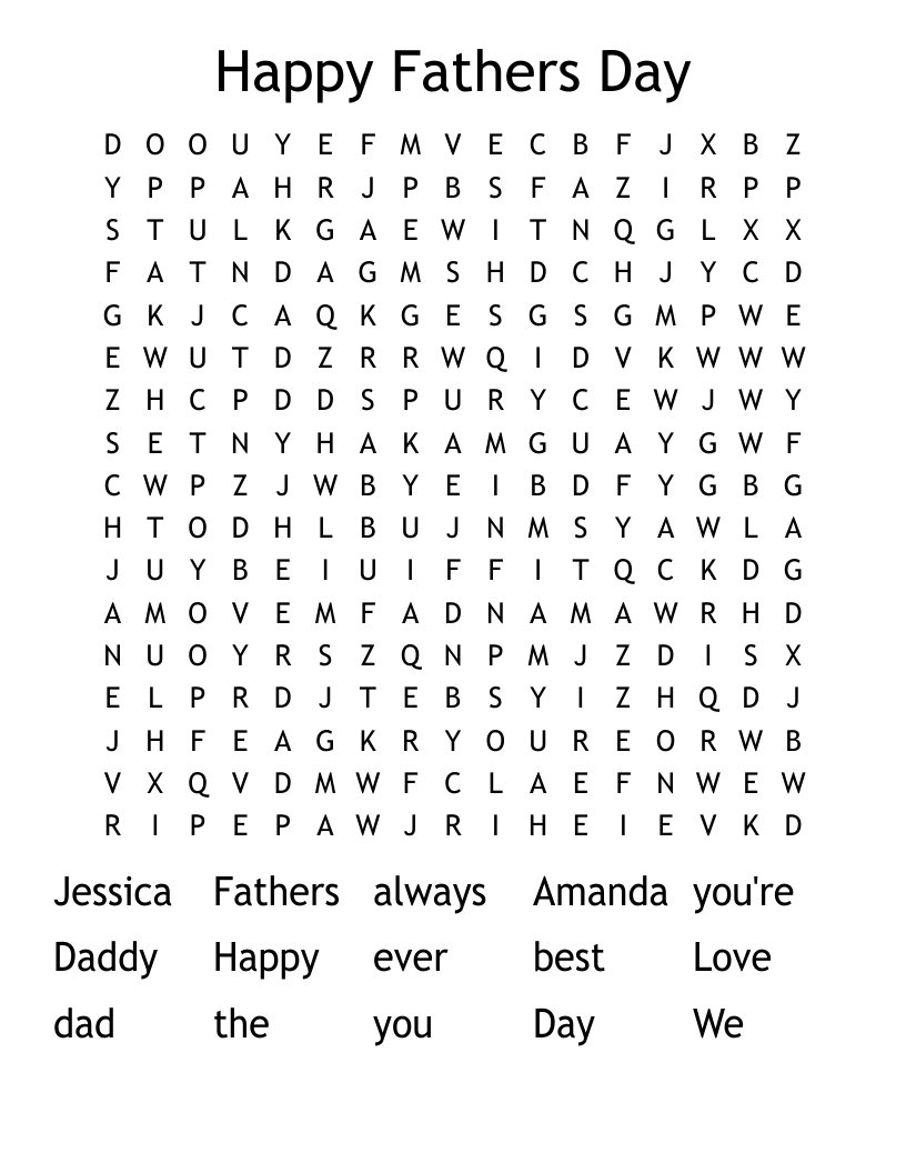 Happy Fathers Day Word Search