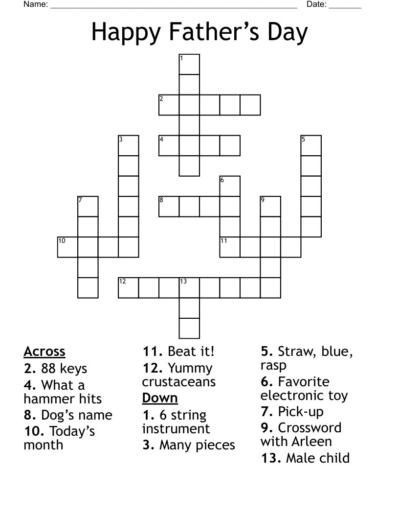 Happy Father’s Day Crossword