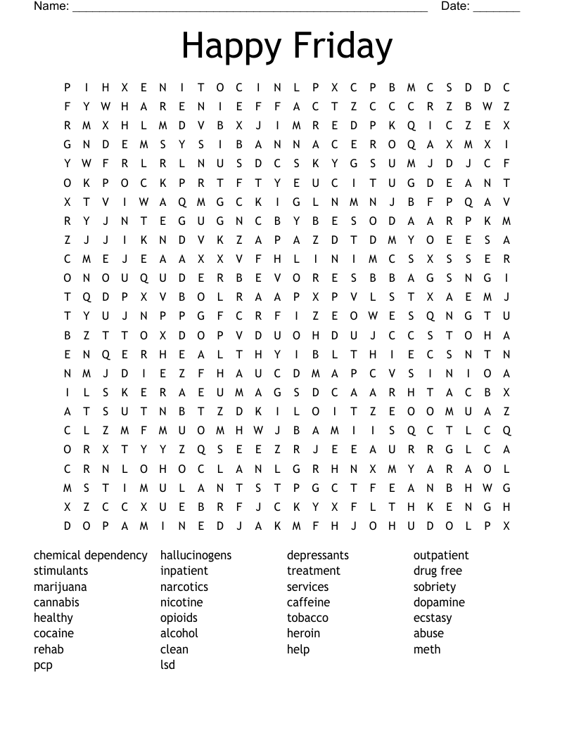 Happy Friday  Word Search
