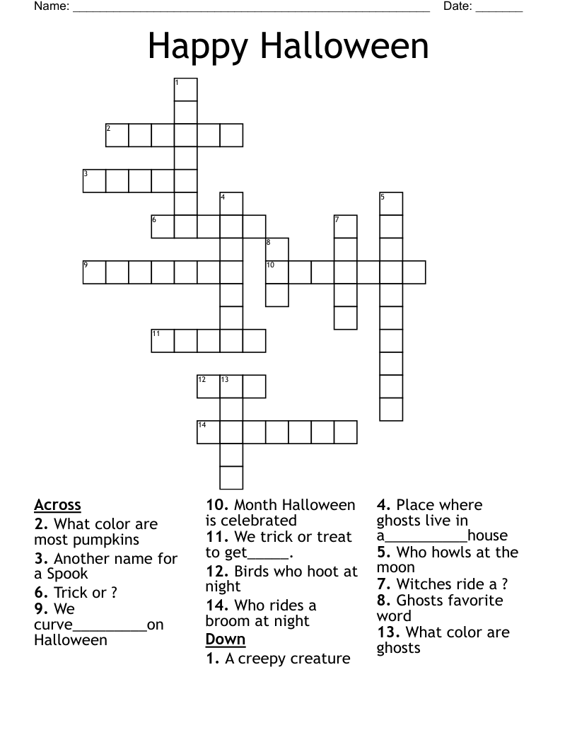 Happy Halloween Crossword
