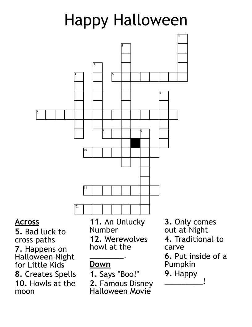 Happy Halloween Crossword
