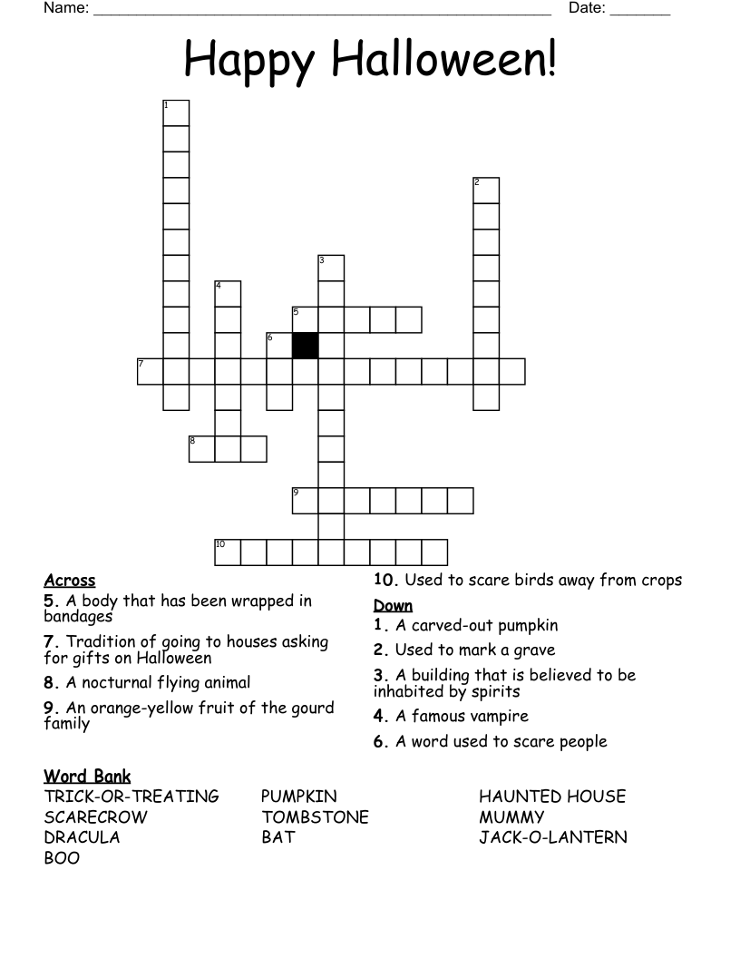 Happy Halloween! Crossword