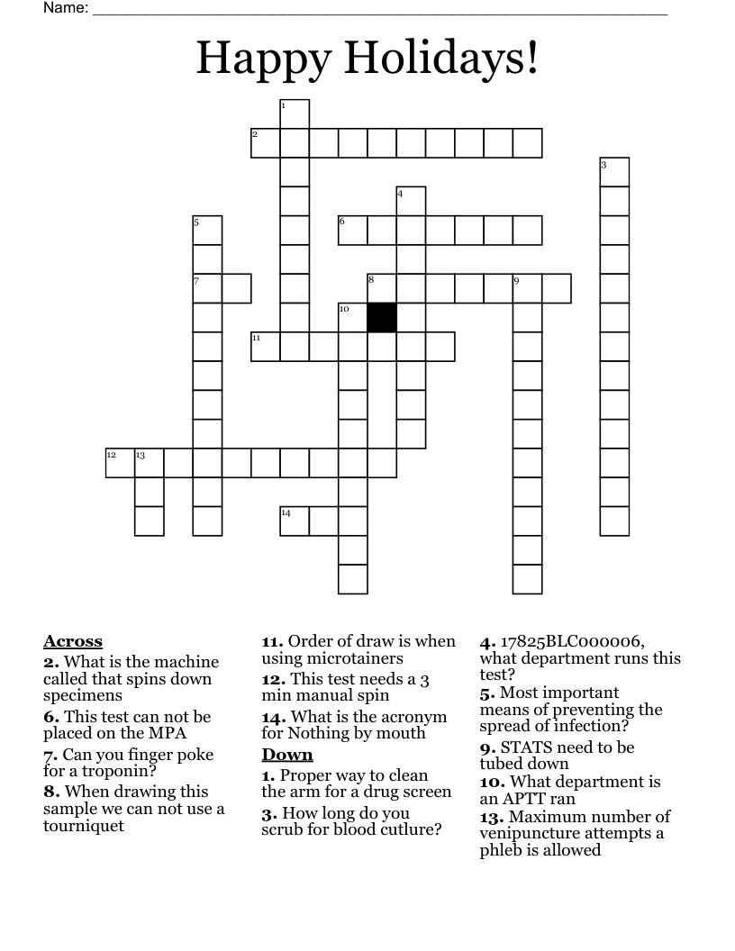 Happy Holidays!  Crossword